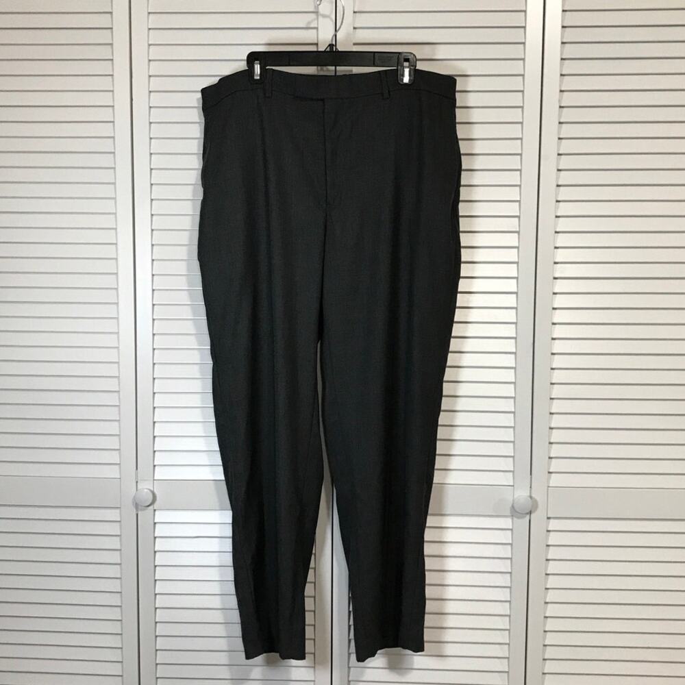 Savane Tailored 2U Flex Waist Gray Stretch Straight Leg Slacks Men 40x30